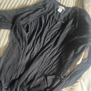 Black Open Front Cardigan